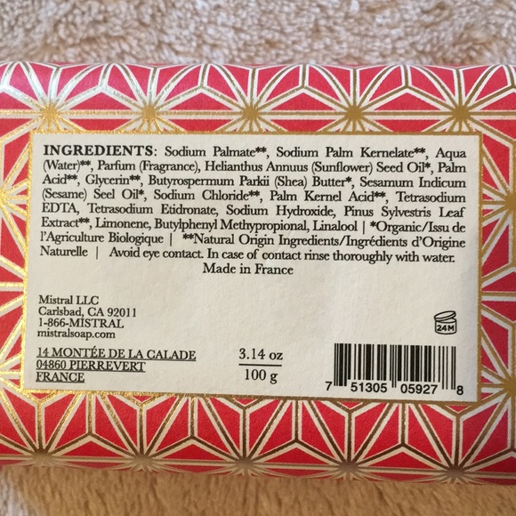 Mistral Holiday Collection Luxury Soap 3.14 oz NWT - Picture 3 of 5